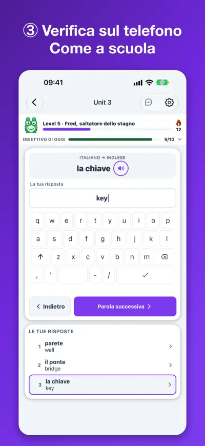 ③ Verifica sul telefono Come a scuola