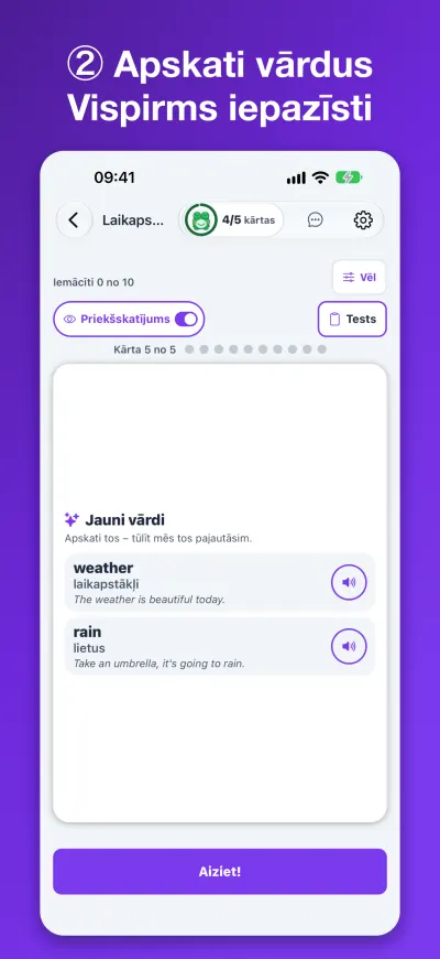 Mācies vārdus bez reklāmām un bez konta