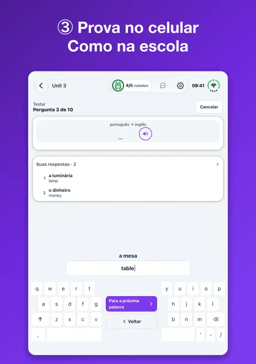 Aprenda vocabulário no iPhone Duo