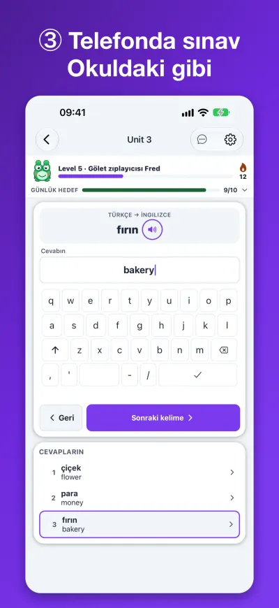 ③ Telefonda sınav Okuldaki gibi